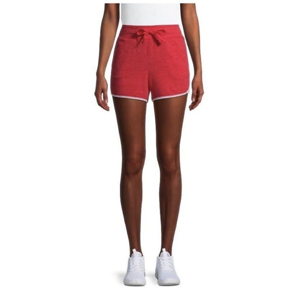 Athletic Works Women Active gym Shorts Red/White XXXL (22) 3XL workout pull-on